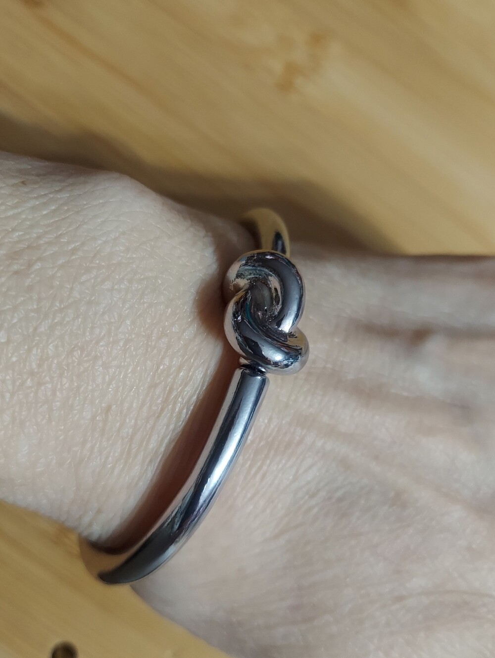 Polished Silver Tone/Love Knot Bracelet - Elegant Womens Jewelry